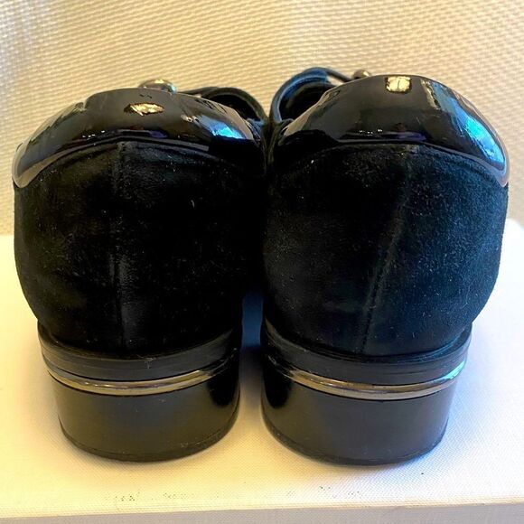 Pierre Cardin Paris women’s cap toe derby patent leather and suede size 39 wow - Picture 6 of 11